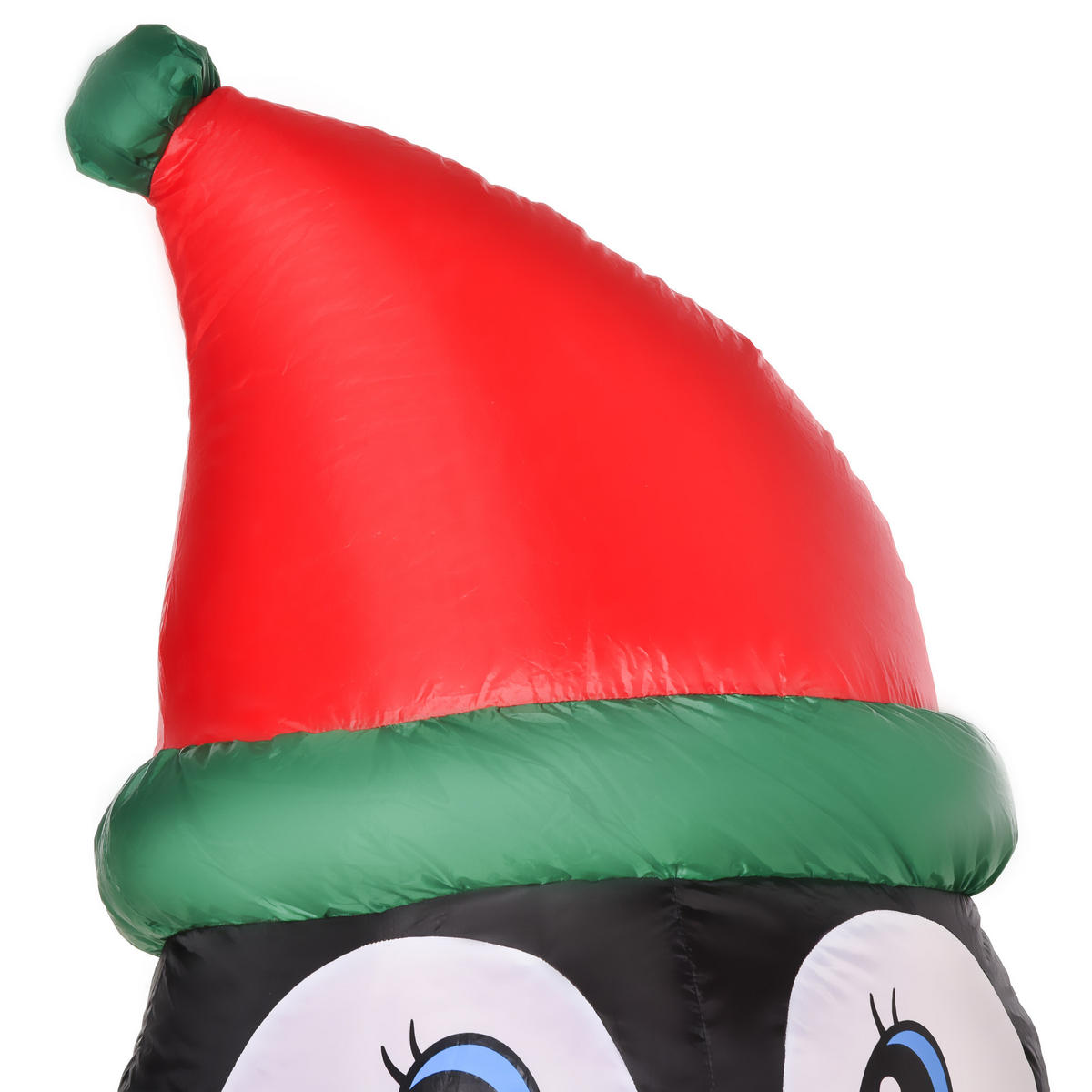 AUFBLASBARER Weihnachts-Pinguin, Polyester, Weiß+Schwarz+Rot+Grün - Multicolor, Kunststoff (67/155/79cm) - HOMCOM