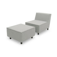 GARTENLOUNGE-SET 1 Brandie 146x77x176 mit Outdoorbezug in silber - Silberfarben, Kunststoff (176/77/146cm) - 58aufmkessel