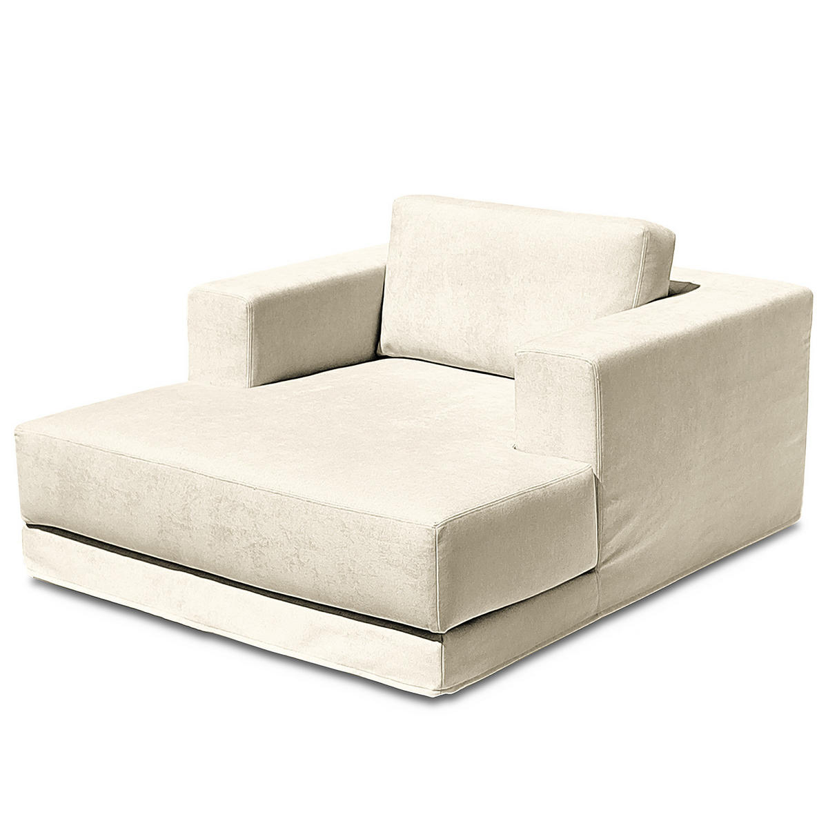 WECHSELBEZUG für XXL-Sessel - Webstoff - Creme, Textil (60/40cm) - home24