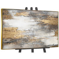 GEMÄLDE Sanfter Zeitfluss II Schattenfugenrahmen Gold 140x100 cm - Goldfarben, Holz (140/100cm) - YS-art gallery