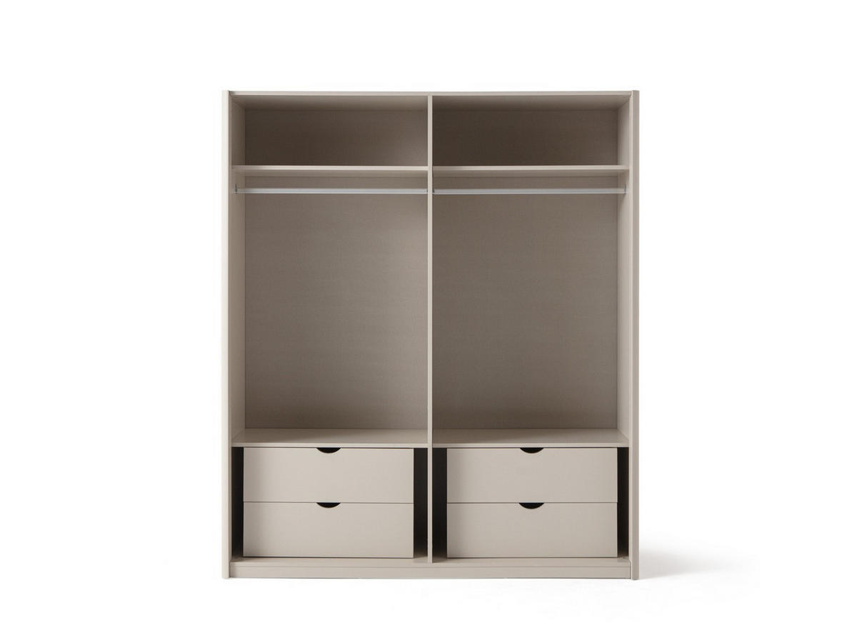 KLEIDERSCHRANK Alaska 4 trg. - Creme, Holzwerkstoff (175/215/60cm)
