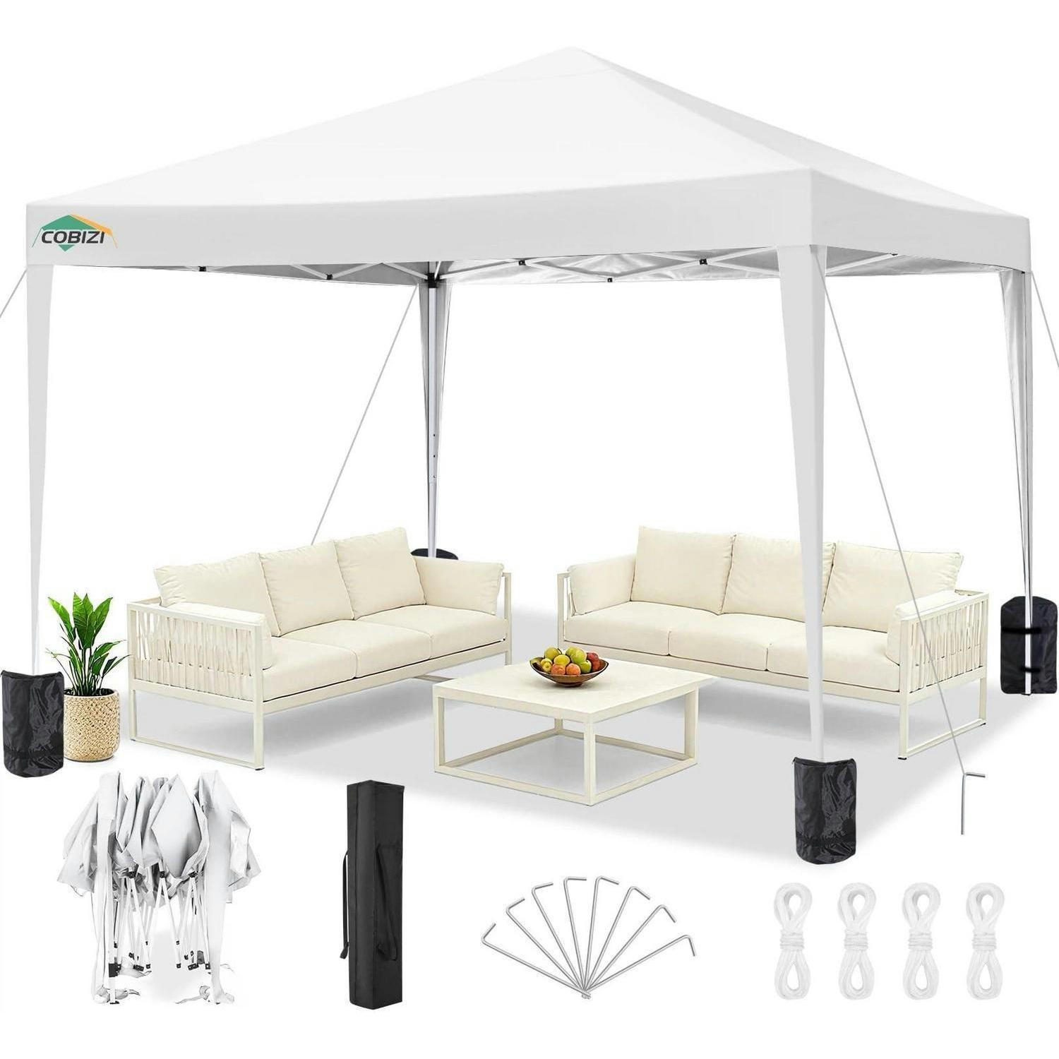 FALTPAVILLON 3x3m Weiß Wasserdicht UV-Schutz Stabil - Weiß, Textil (300/260/300cm)