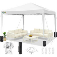 FALTPAVILLON 3x3m Weiß Wasserdicht UV-Schutz Stabil - Weiß, Textil (300/260/300cm)