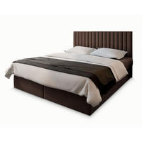 BOXBETT BRESEL 180x200 cm mit Matratze und Topper - Braun - Braun, Holz (180/200cm) - MASSENO