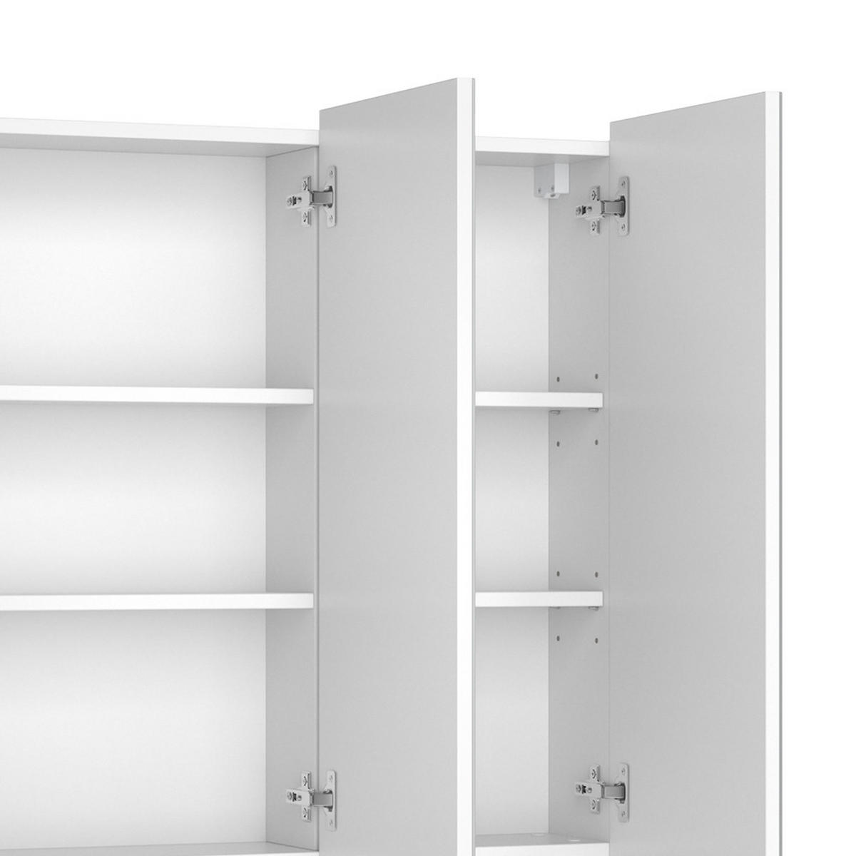 BADSPIEGELSCHRANK Sola Weiß 100 x 79.8 cm mit 3 Türen - Weiß, Glas (100/79.8/16.9cm) - Vicco