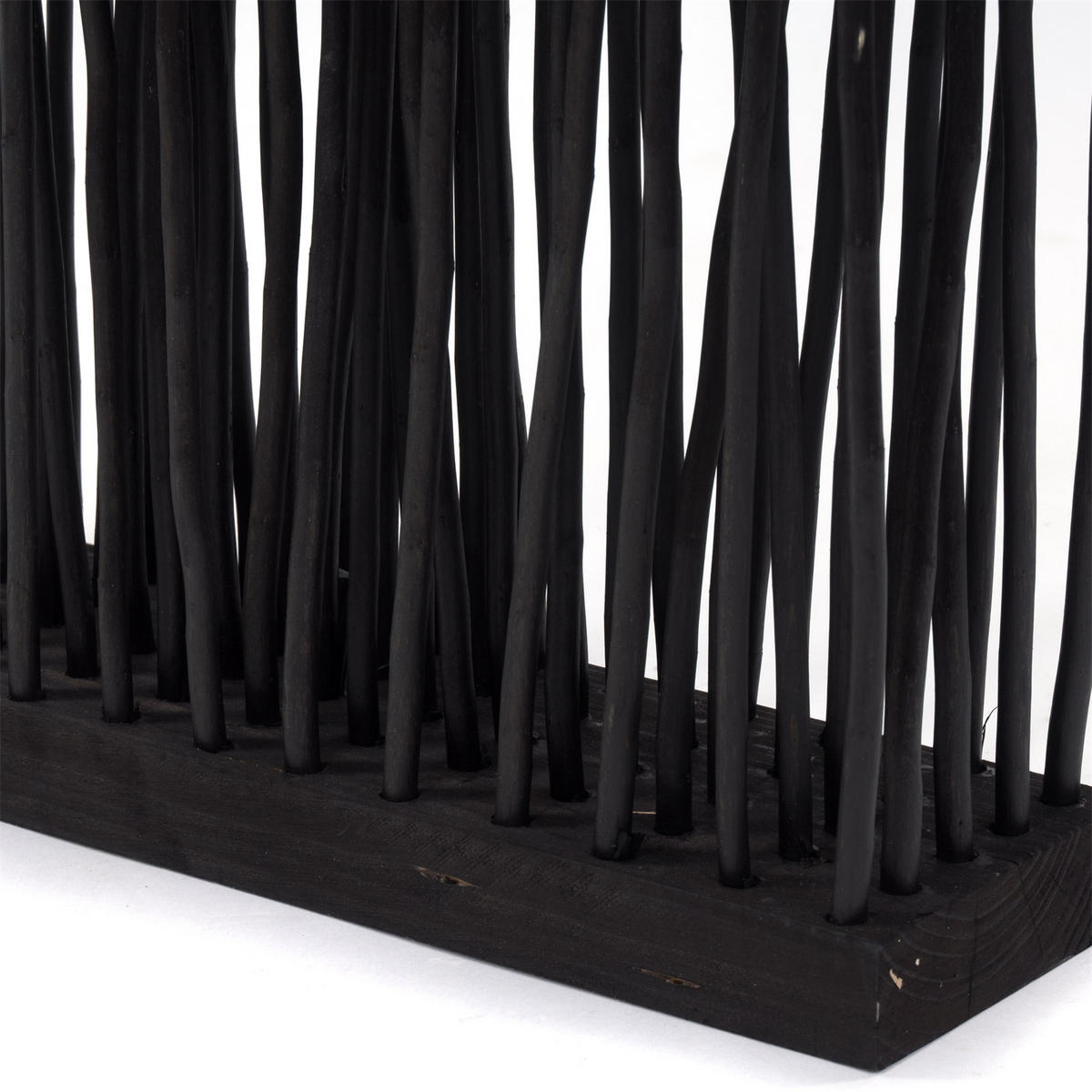RAUMTEILER WAVE Weidenzweige schwarz - Schwarz, Naturmaterialien (40/170/12cm) - DESIGN DELIGHTS