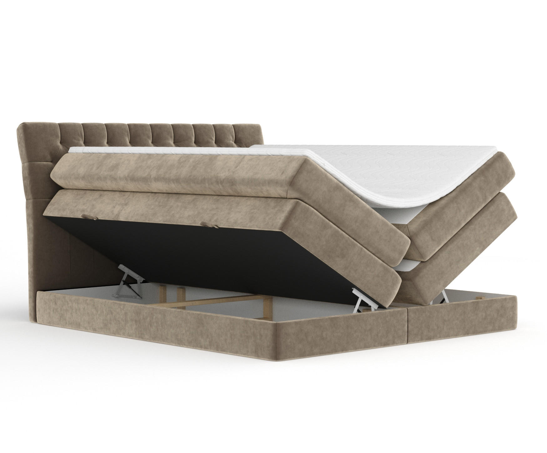 BOXSPRINGBETT Seraphine Braun 140/200 cm - Schwarz/Braun, Holz/Holzwerkstoff (140/200cm) - Maison de Reve