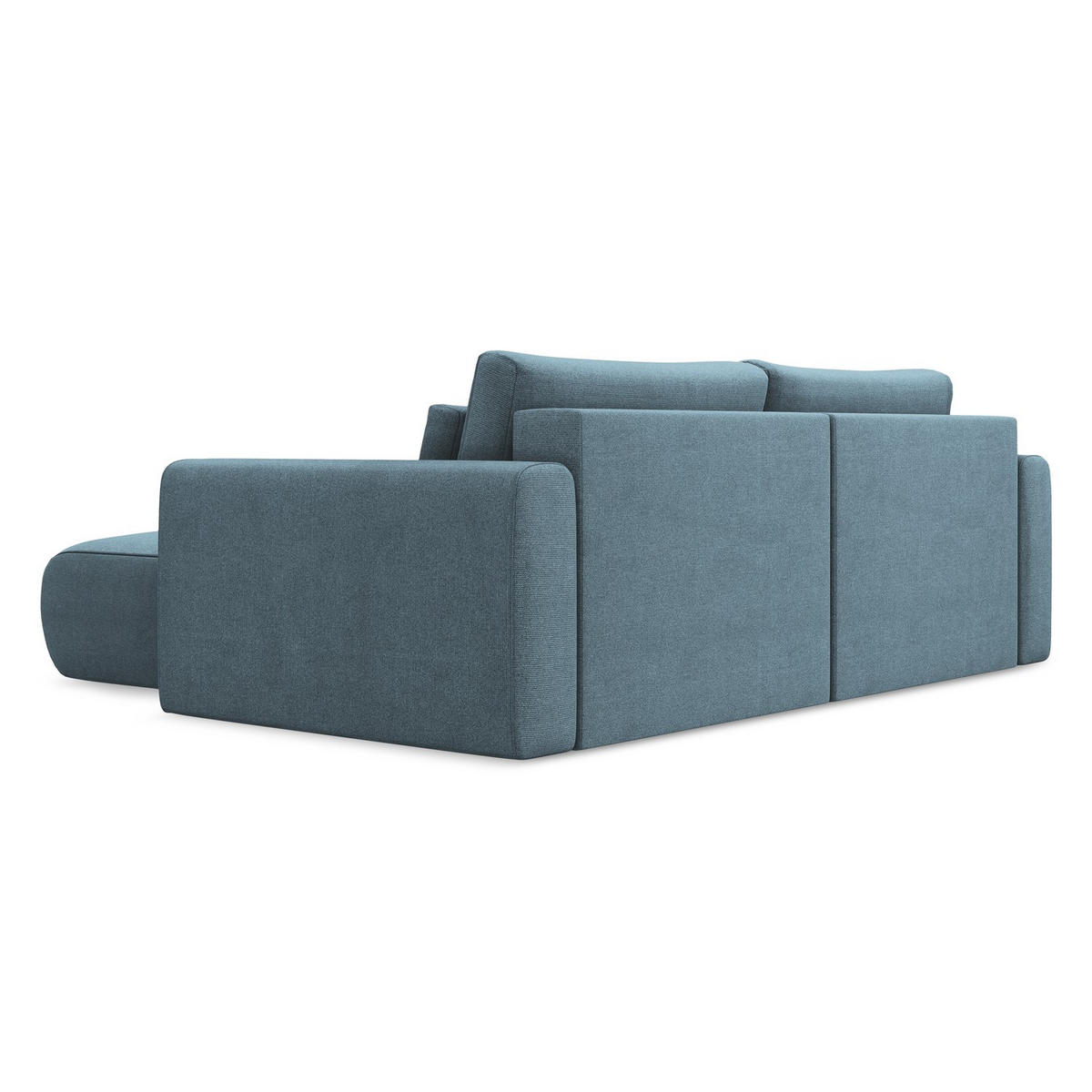 ECKSOFA mit Schlaffunktion Strukturstoff Stoff Blau - Blau/Schwarz, Kunststoff/Textil (240/149cm) - LaMiaSofa