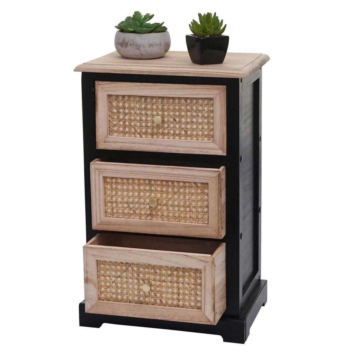 KOMMODE Schwarz, Braun - Schwarz/Braun, Holz (40/63/28cm) - MCW