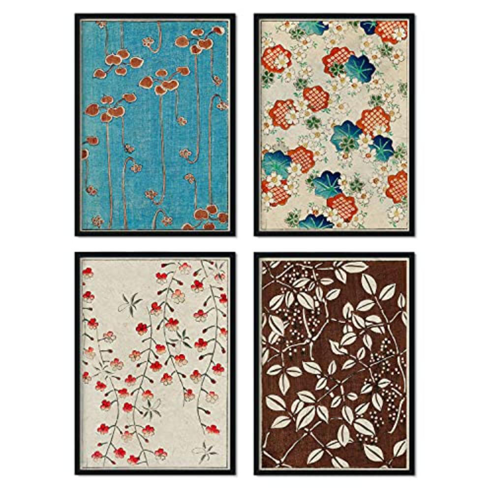 POSTER Set mit 4 von Pflanzenwohnungen japanischen JahrgangMagazins Shin Bijutsukai A4 Rahmenlos - Klar, Papier (29.7/3cm) - Nacnic