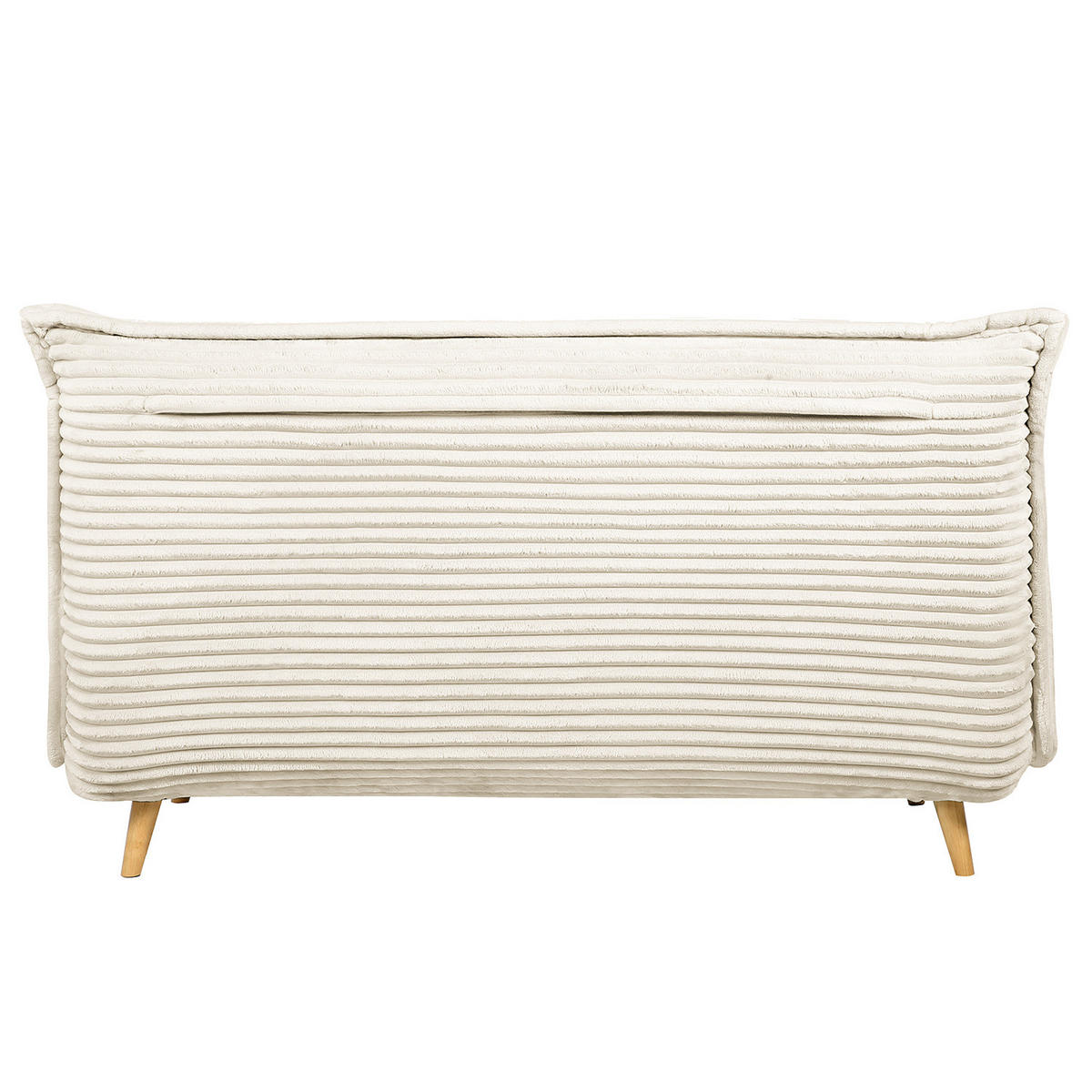 SCHLAFSOFA - Cord / Eiche - Creme, Eiche Hell - Eichefarben/Creme, Eichenholz/Textil (150/87/92cm) - home24