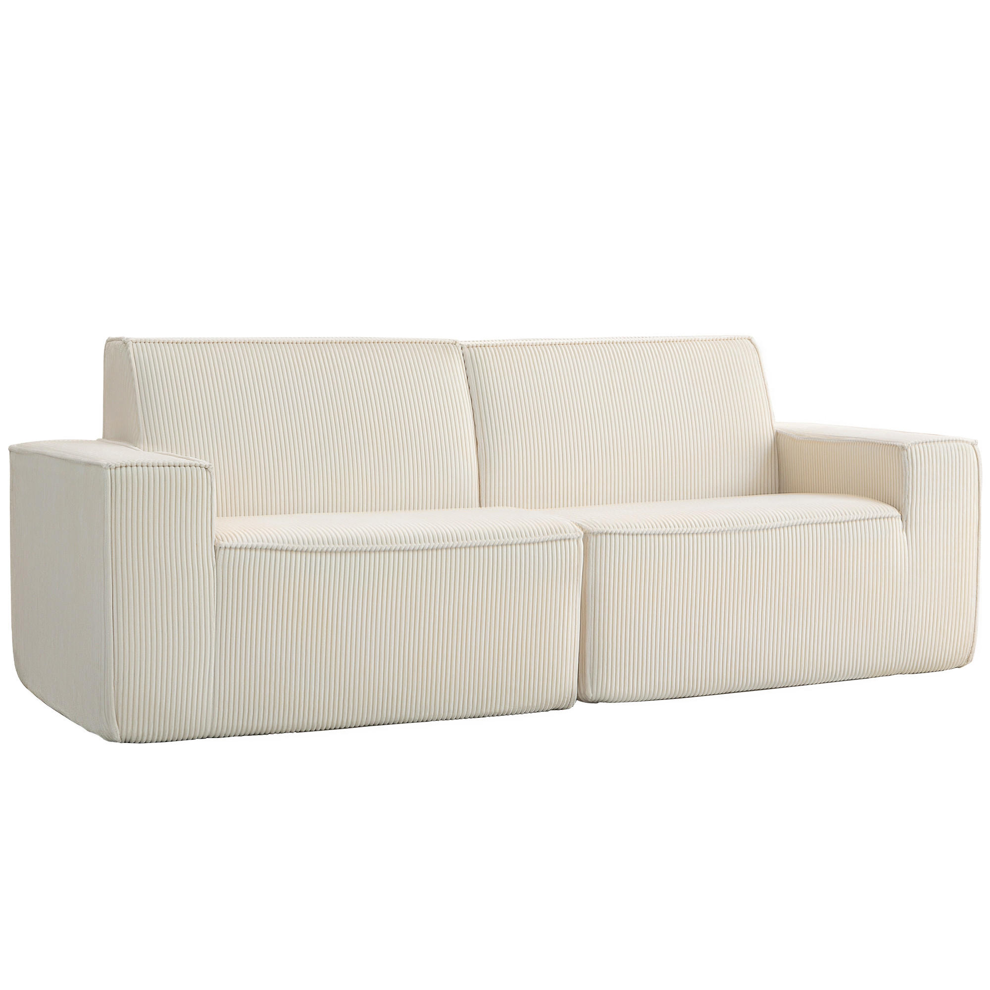 SOFA, 3-Sitzer, Cord, 230cm, modern, beige, keine Montage - Multicolor, Holzwerkstoff (230/85/90cm) - FORIOUS