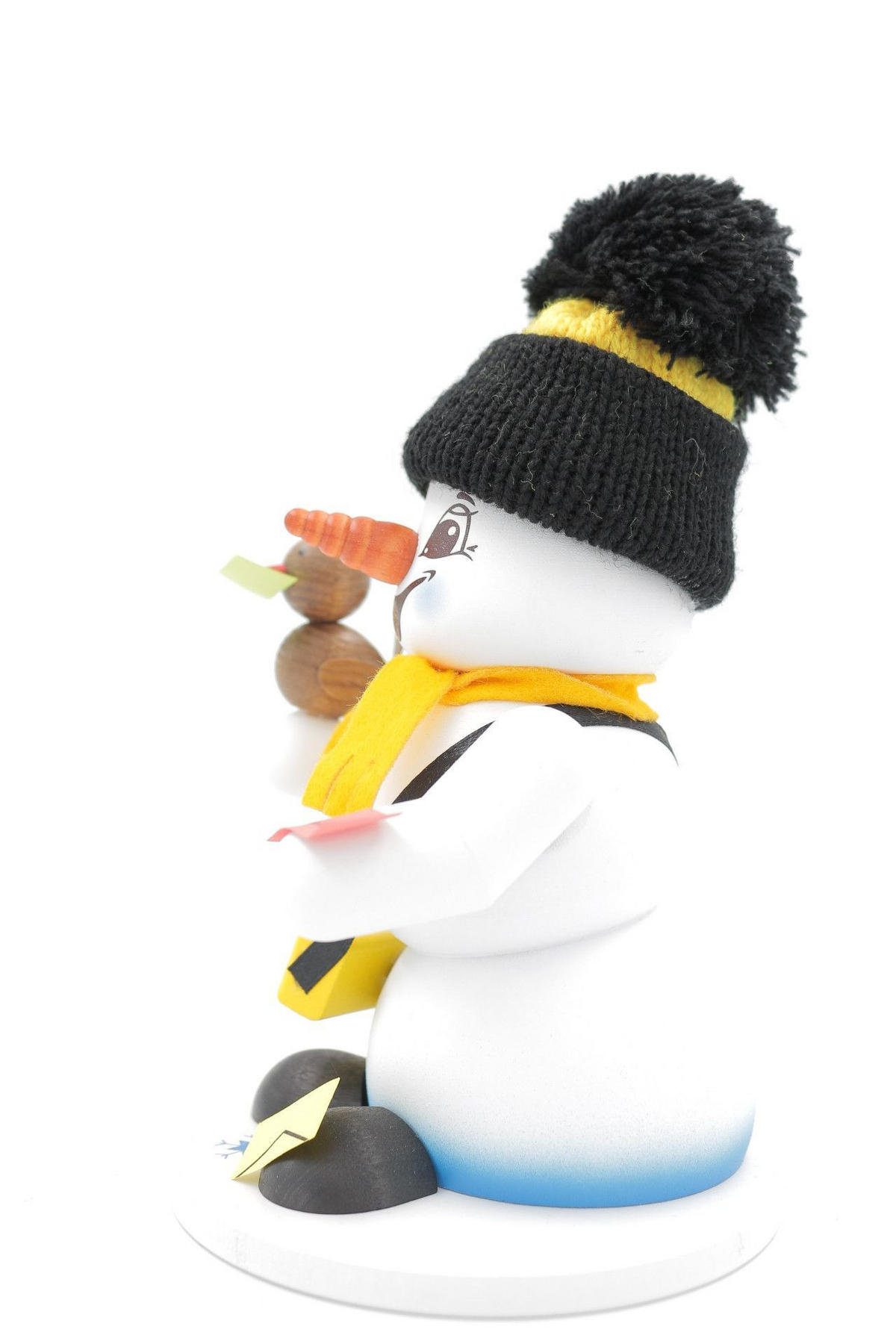 RAUCHFIGUR Schneemann Weiß Postbote 19 cm - Multicolor, Holz (15/19/0.1cm)