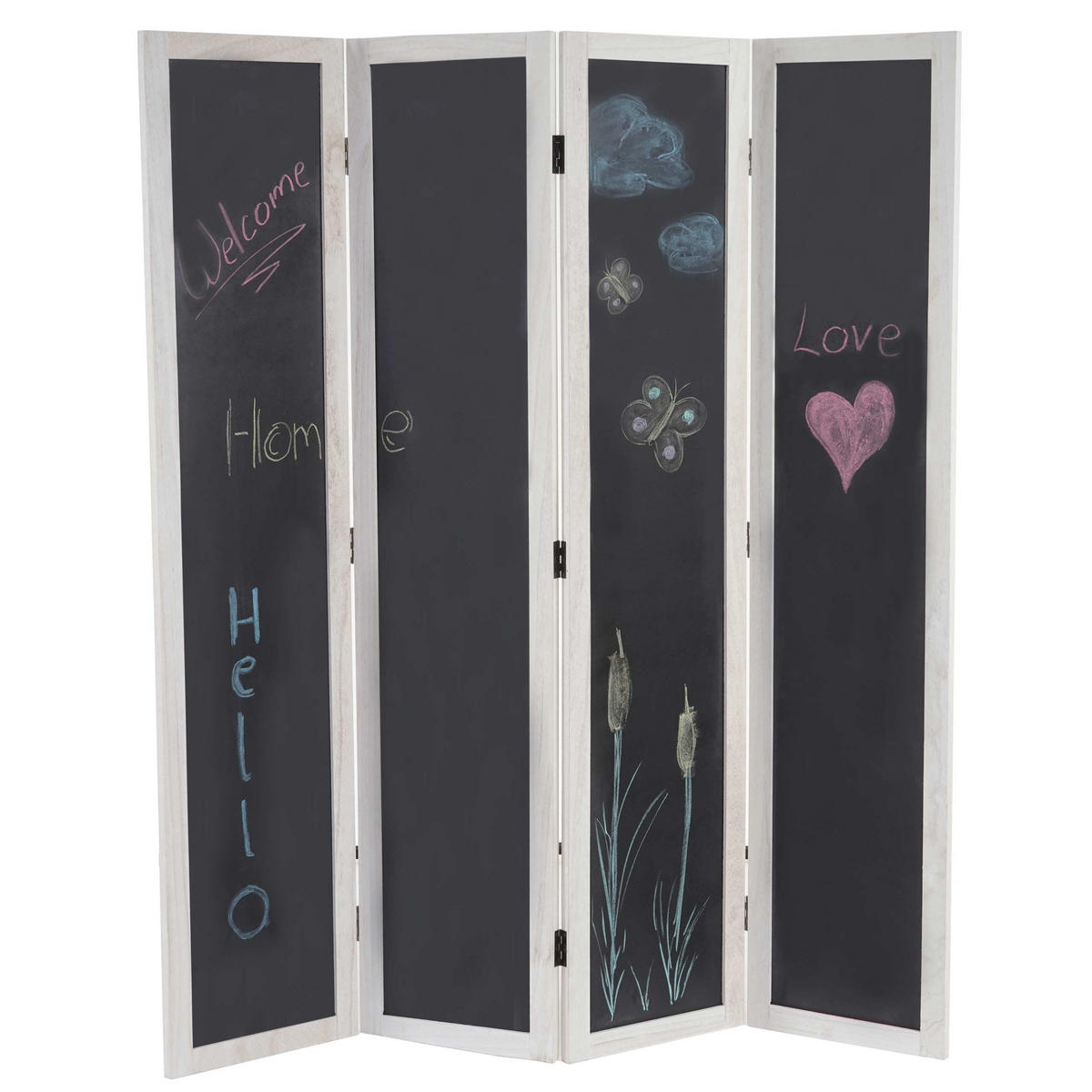 PARAVENT KREIDE Weiß - Weiß, Holz (137/155/2cm) - MCW