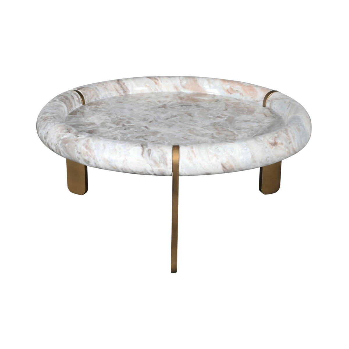 COUCHTISCH GROSS marmor metall 80/80/35 cm - Braun, Naturmaterialien (15/80/35cm) - Signature