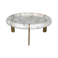 COUCHTISCH GROSS marmor metall 80/80/35 cm - Braun, Naturmaterialien (15/80/35cm) - Signature