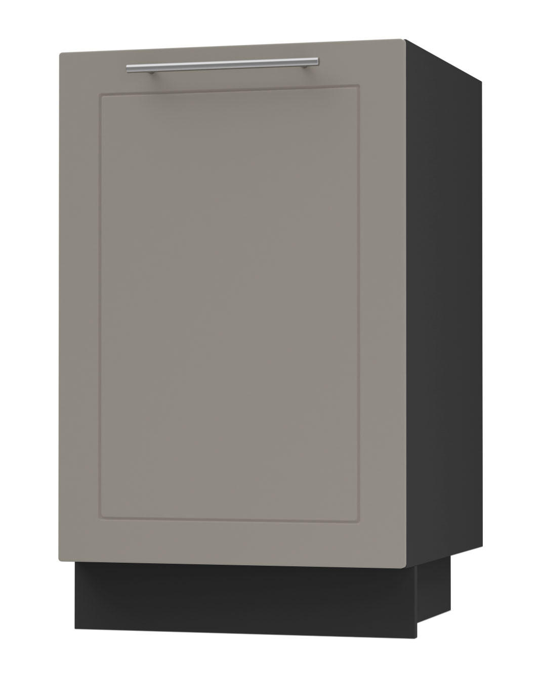 KÜCHENUNTERSCHRANK Kvantum D1D/50 Beige Matt / Schwarz Matt 50 / 50 / 82cm - Beige/Schwarz, Holz/Holzwerkstoff (50/82/50cm) - Feldmann-Wohnen