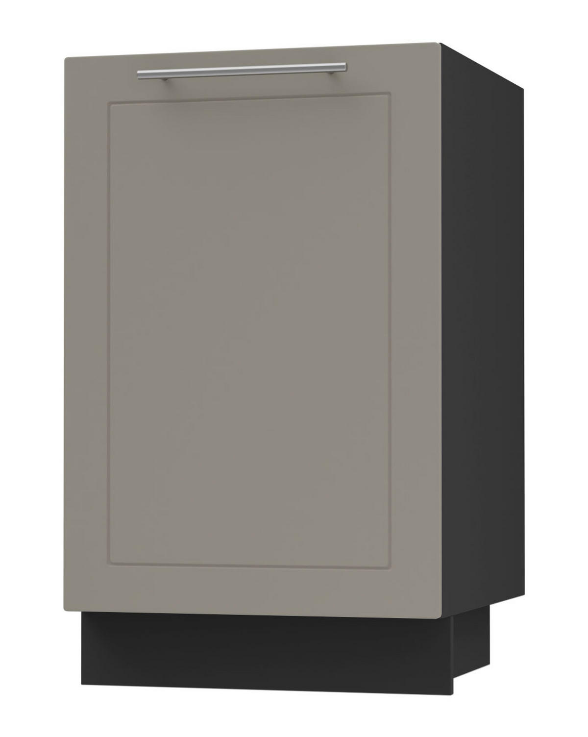 KÜCHENUNTERSCHRANK Kvantum D1D/50 Beige Matt / Schwarz Matt 50 / 50 / 82cm - Beige/Schwarz, Holz/Holzwerkstoff (50/82/50cm) - Feldmann-Wohnen