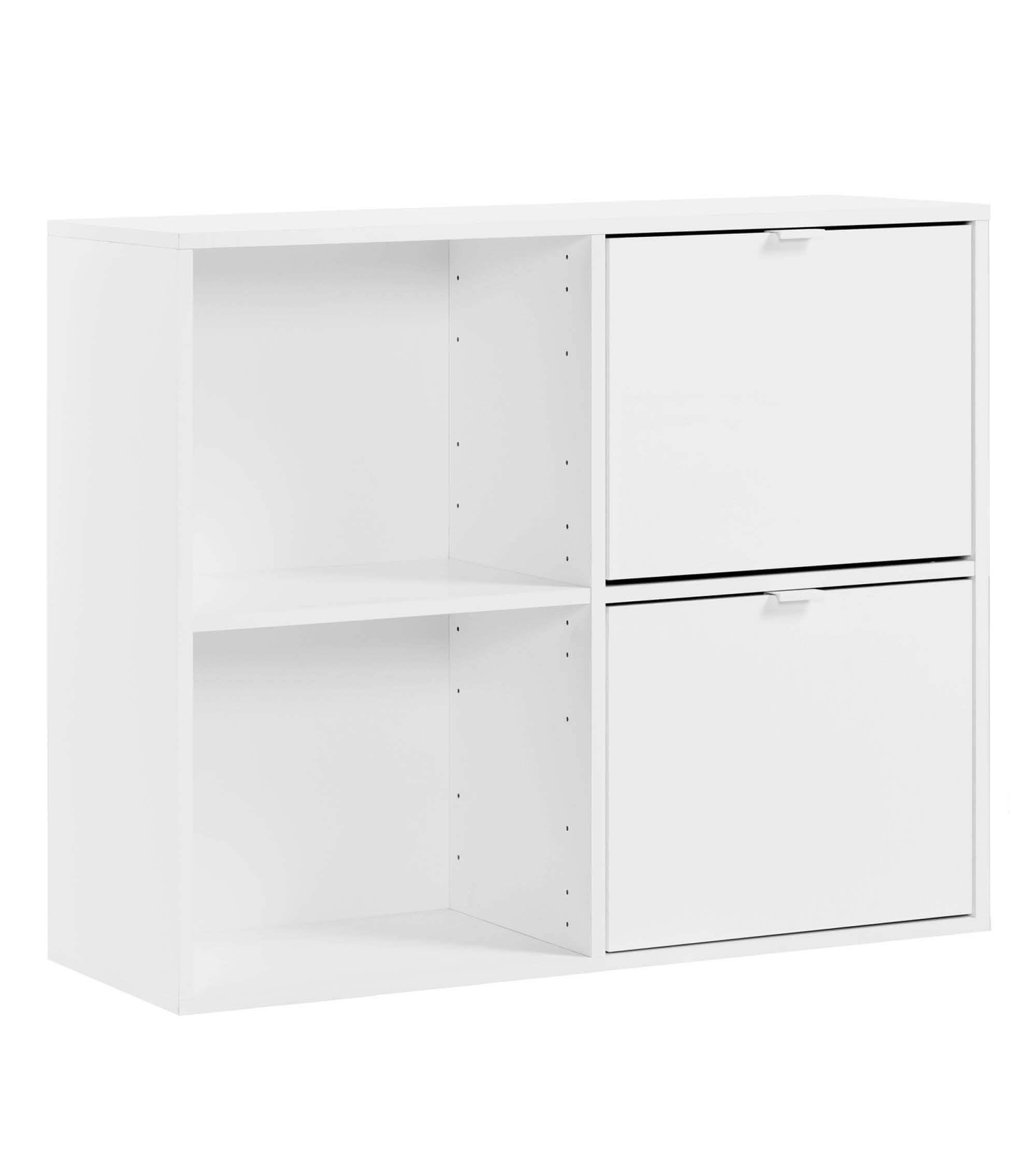 AKTENREGAL Der Verstauer - Weiß, Holzwerkstoff (88/75/35cm) - Mokebo