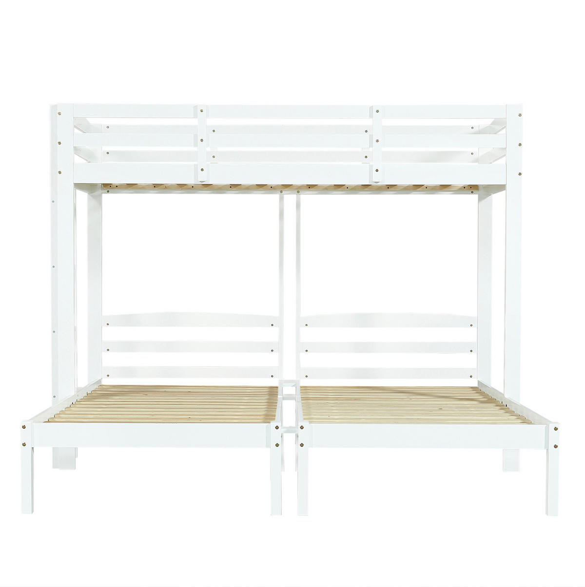ETAGENBETT Kinderbette 90/200 cm aus Kiefer massiv mit flexibler Seitenleiter Weiß - Weiß, Holz (90/200cm) - Modenvie