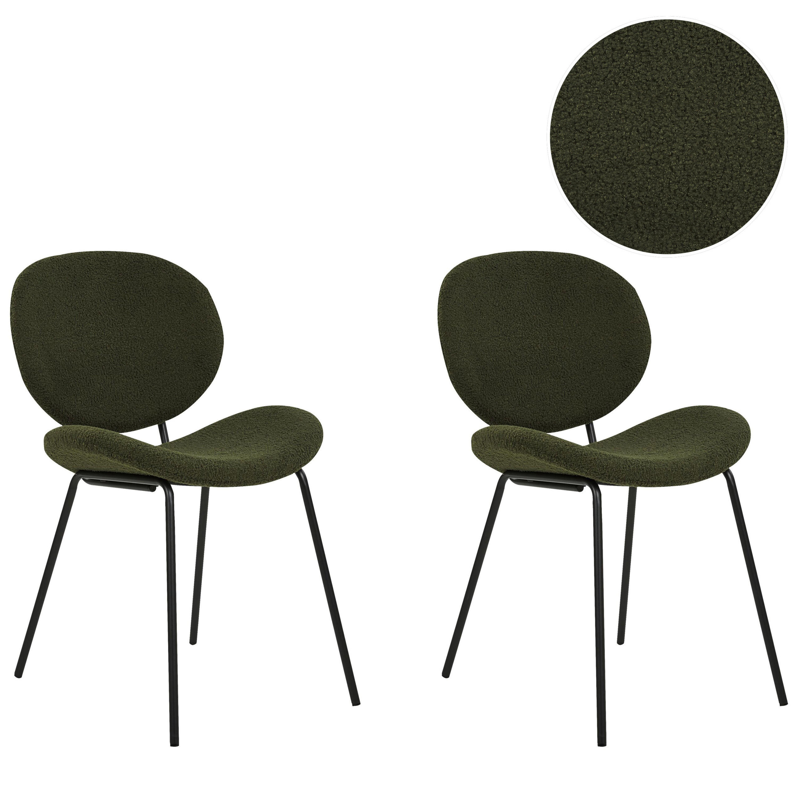 ÉTKEZŐSZÉK 2 darabos Szett Műbőr Zöld Luana - zöld, textil/fém (50/80/58cm) - Beliani