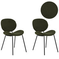 ÉTKEZŐSZÉK 2 darabos Szett Műbőr Zöld Luana - zöld, textil/fém (50/80/58cm) - Beliani