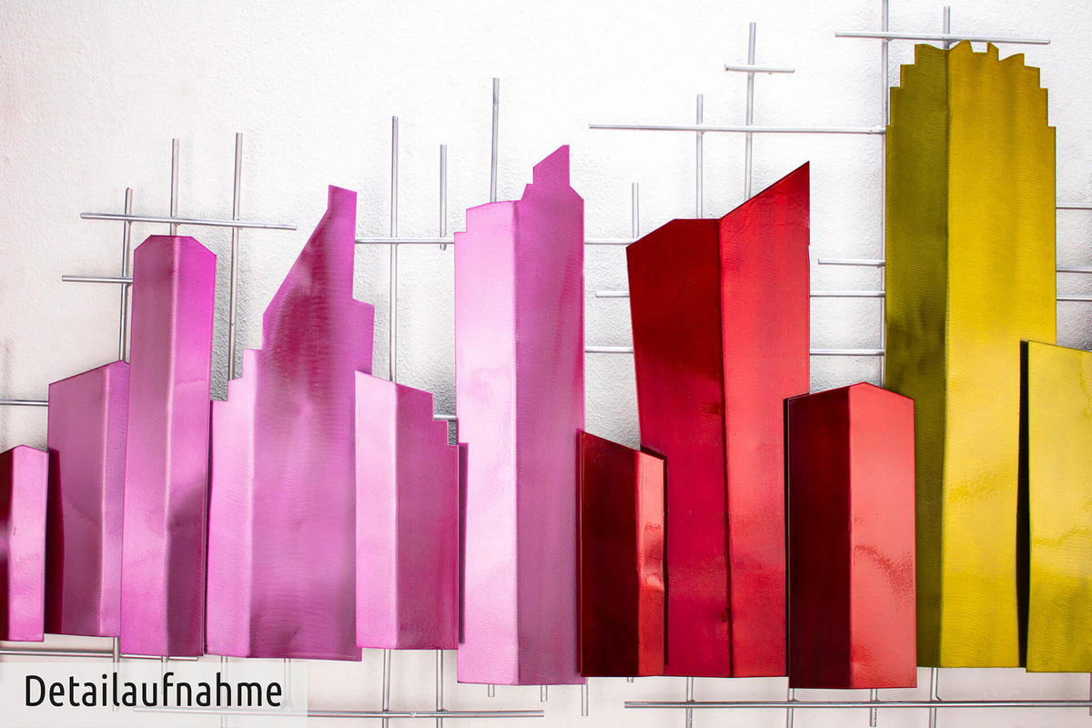 WANDDEKO Bunt 130/60 cm - Multicolor, Metall (4.02/60/6cm) - KUNSTLOFT