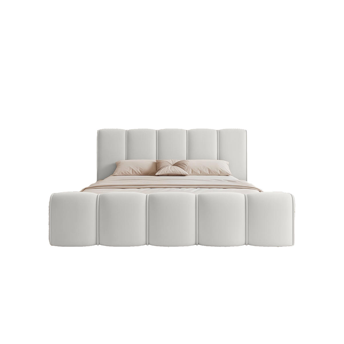 POLSTERBETT LLALO 200x200 cm, Hellgrau - Hellgrau, Textil (200/200cm) - Fedve