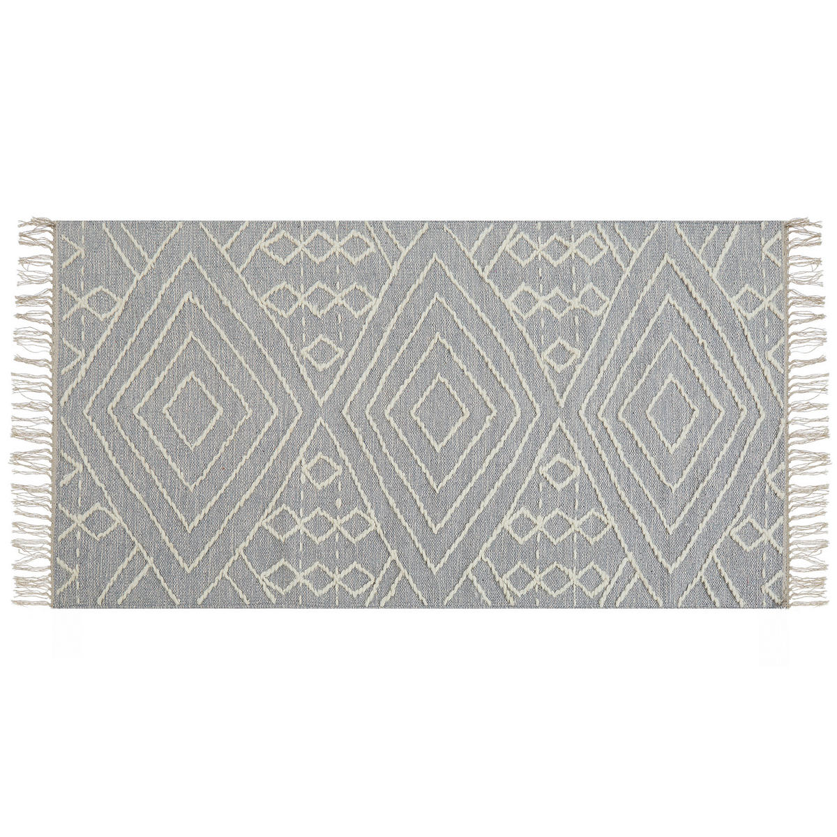 KURZFLOR-TEPPICH Khenifra 150/80 cm - Grau, Textil (80/150cm) - Beliani