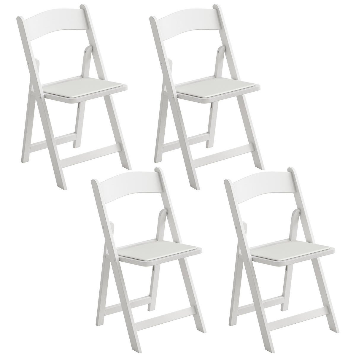 KLAPPSESSEL Weiß 4 Stück - Weiß, Leder (44/78/45cm) - GiPP
