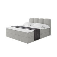 BOXBETT mit Matratze H4 - NINA - 160x200 cm - Hellgrau - Hellgrau, Holzwerkstoff (160/200cm) - ALTDECOR