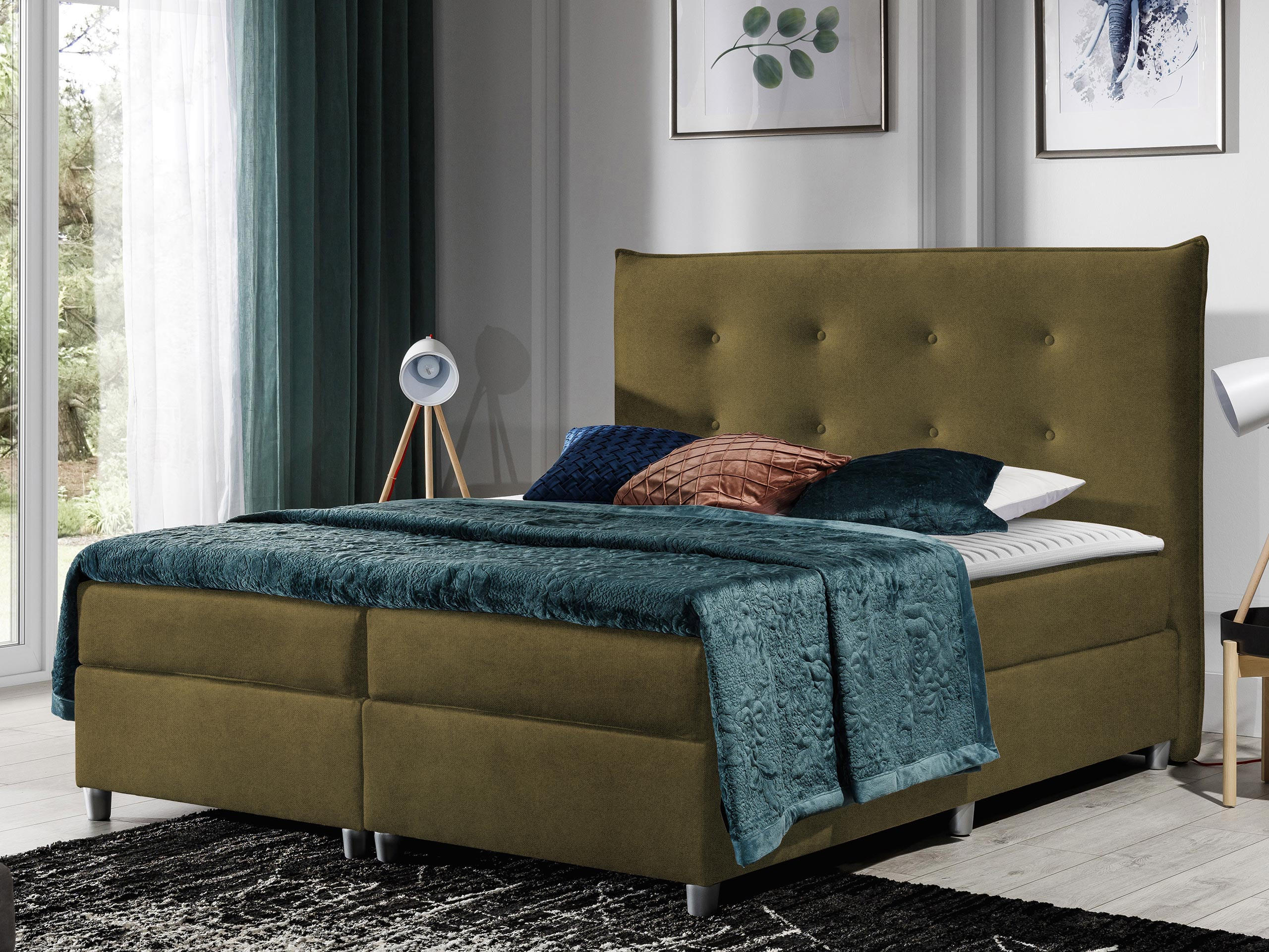 BOXBETT Prato - Grün, Holz (120/200cm) - MIRJAN24