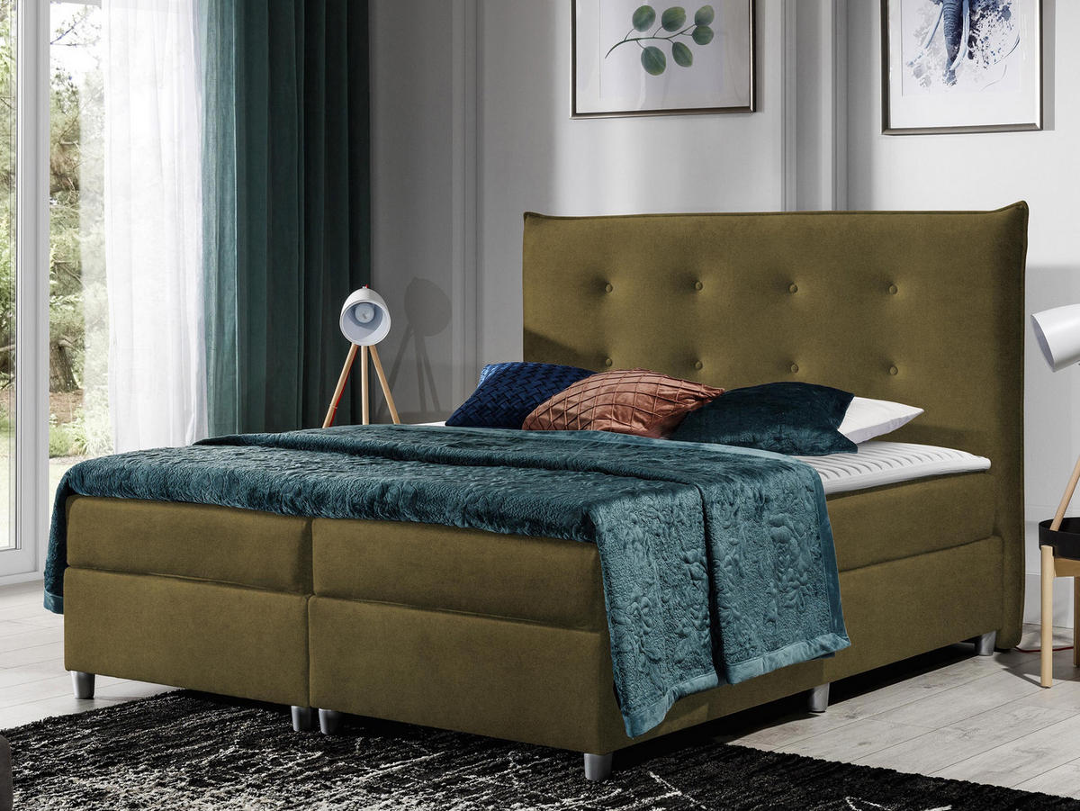 BOXBETT Prato - Grün, Holz (160/200cm) - MIRJAN24