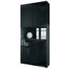 BÜROSCHRANK Logan Fronten in Schwarz Hochglanz - Schwarz Hochglanz, Holzwerkstoff (82/184/37cm) - Vladon