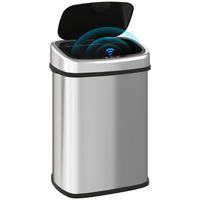 MÜLLEIMER mit Sensor Silber/Schwarz 40,9/28,9/68 cm - Silberfarben, Metall (40.9/68/28.9cm)