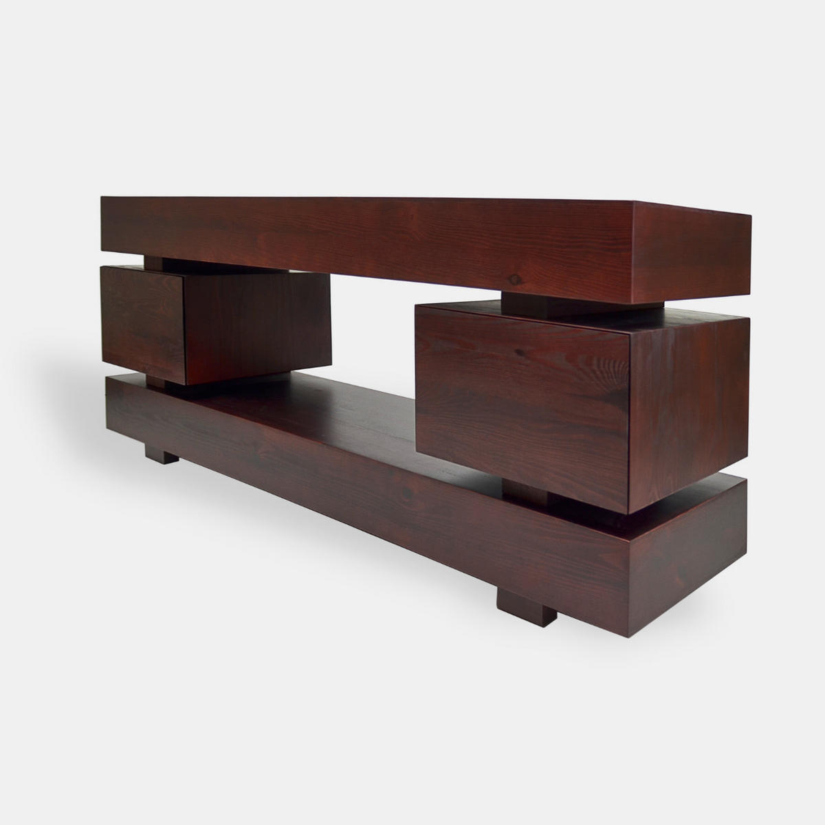 TV-SCHRANK im industriellen Stil mit Schubladen für das Wohnzimmer - Eichefarben, Holz (170/70/45cm) - Rawood Furniture