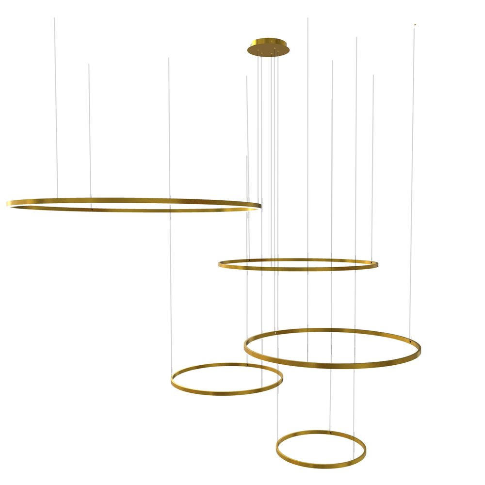 LED-HÄNGELAMPE 5er Ring Gold Ø 150 | 120 | 100 | 80 | 60cm - Goldfarben, Metall (1.3/150/3.3cm) - s.luce