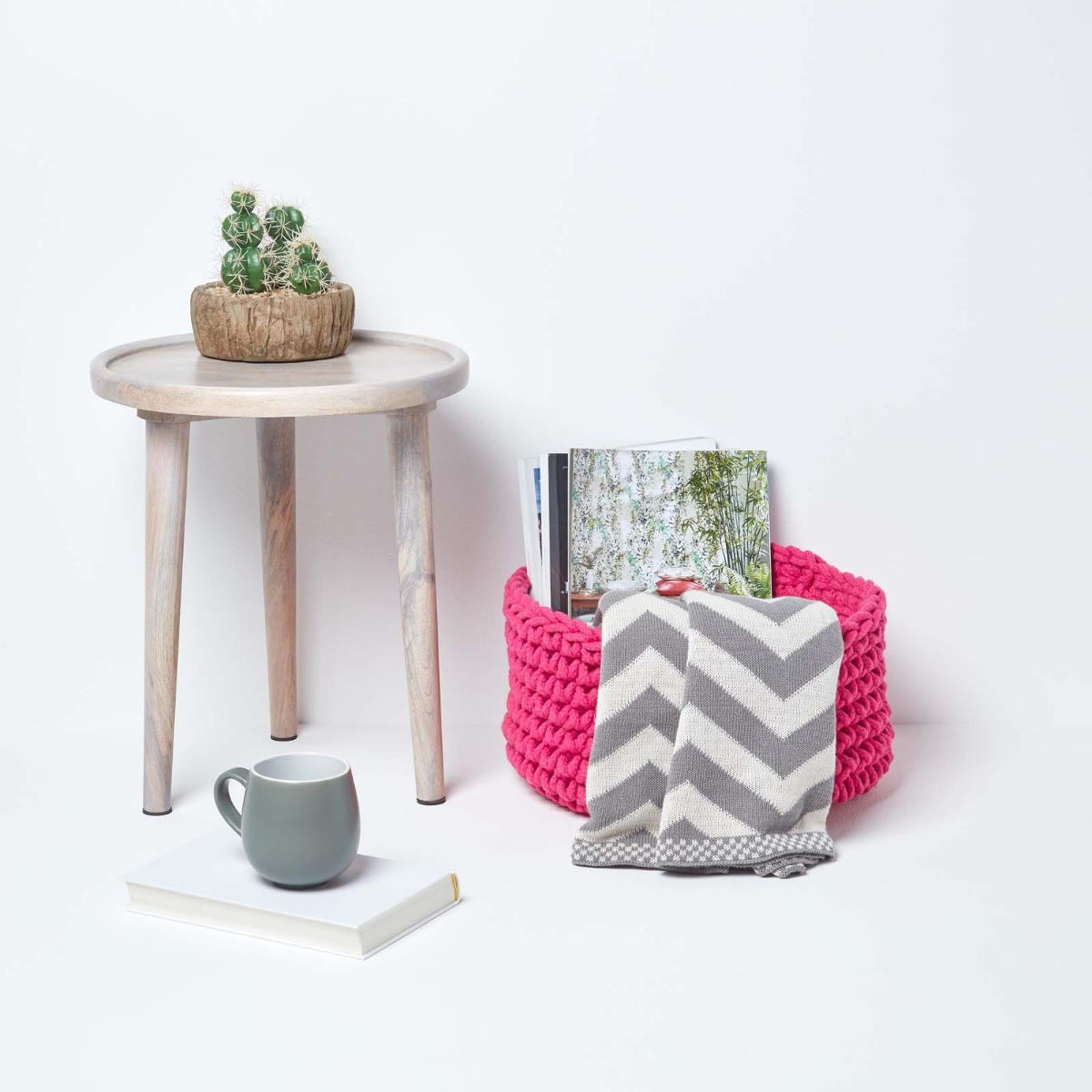 AUFBEWAHRUNGSKORB Baumwolle 37/21 cm - Pink, Textil (37/37/21cm) - Homescapes