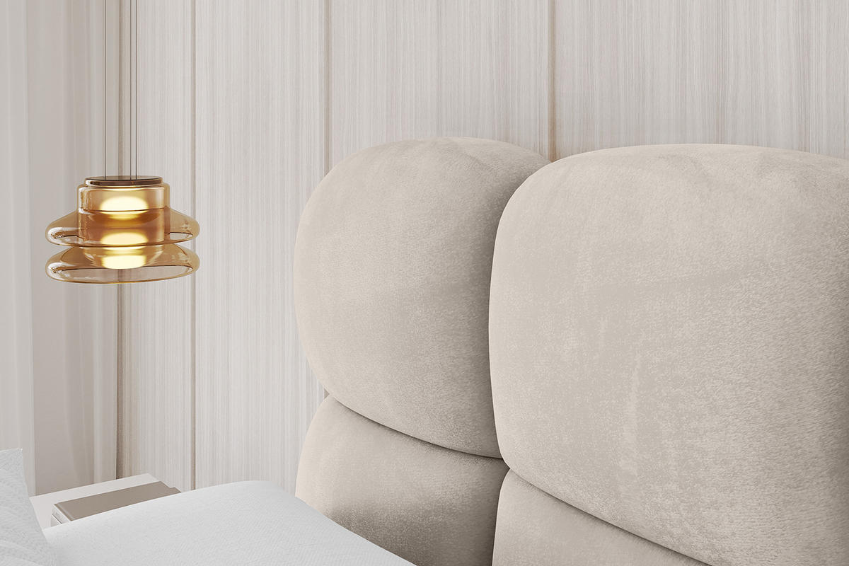 POLSTERBETT mit Bettkasten, Fußteil und Lattenrost, Boxbett ohne Matratze - NOMA-Z 140x200 Beige - Beige, Holzwerkstoff/Textil (140/200cm) - ALTDECOR
