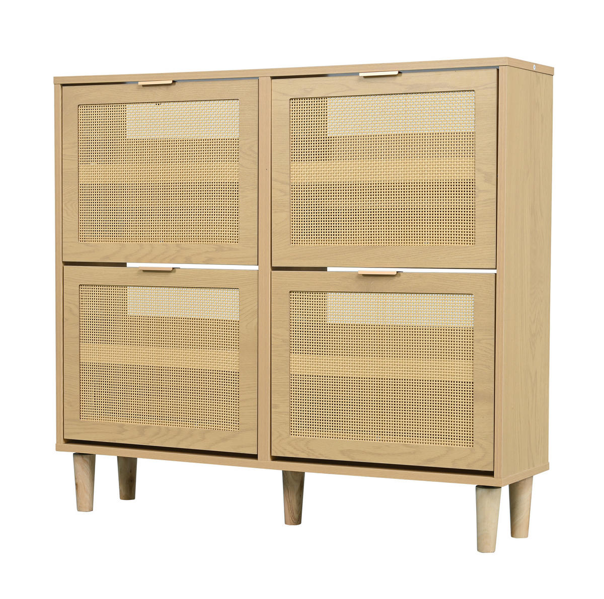 SCHUHSCHRANK 25/100/90 cm mit Klappfächern und verstellbaren Böden aus Spanplatte, helle Eiche - Naturfarben, Holzwerkstoff (100/90/25cm) - Redom