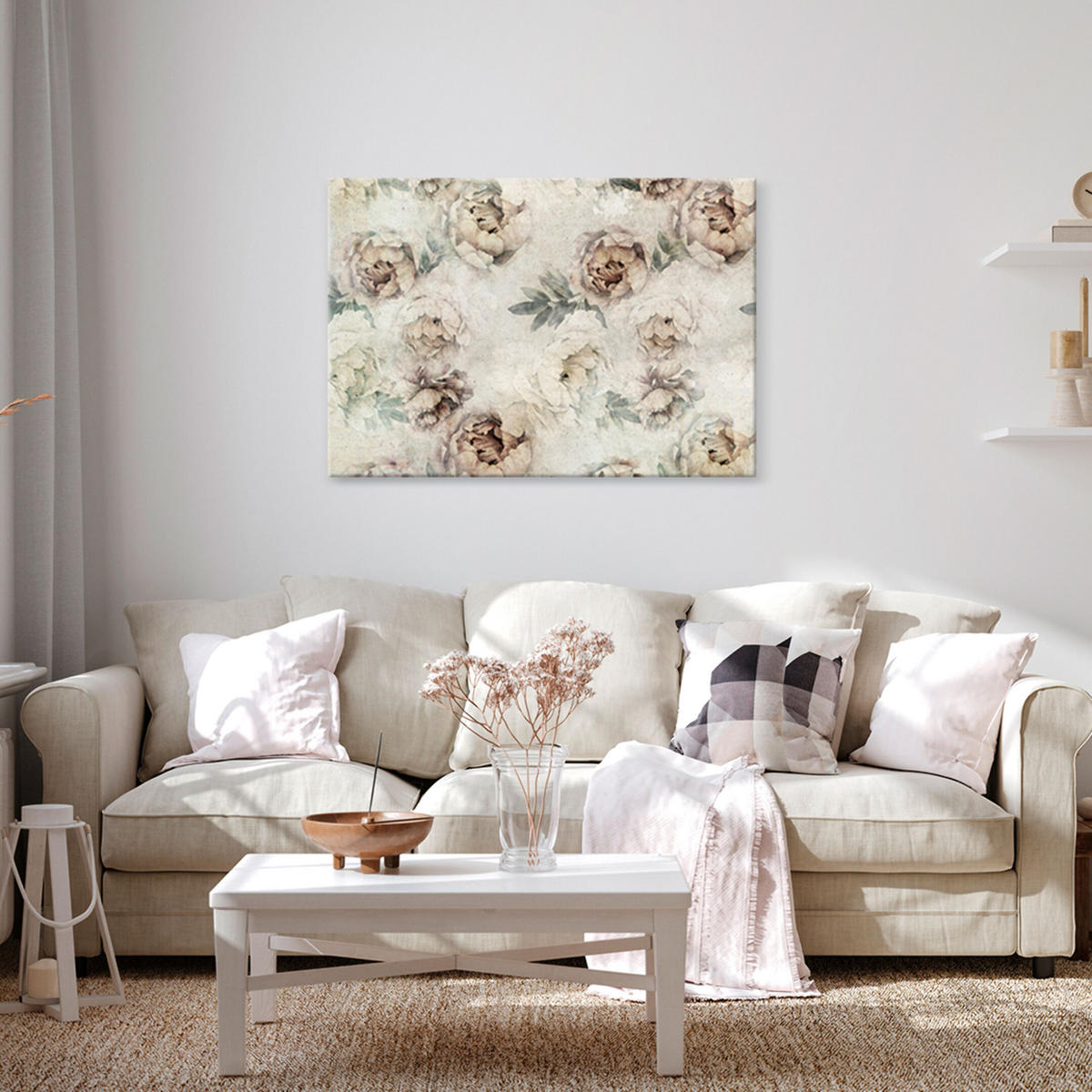 LEINWANDBILD Pfingstrosen 120x80 cm - Multicolor, Holz (120/80cm) - LUMASOUL