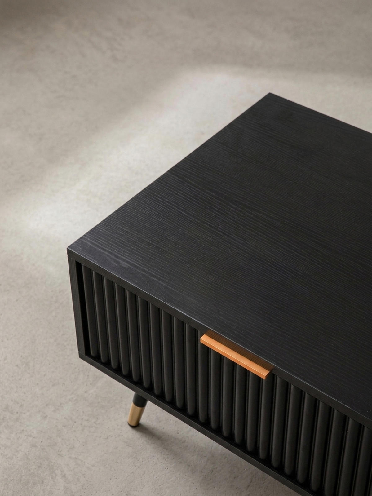 COUCHTISCH Schwarz Eiche-Dekor mit Stauraum 110x60x43 cm Metallbeine - Goldfarben/Schwarz, Holzwerkstoff/Metall (60/110/43cm) - KADIMA DESIGN