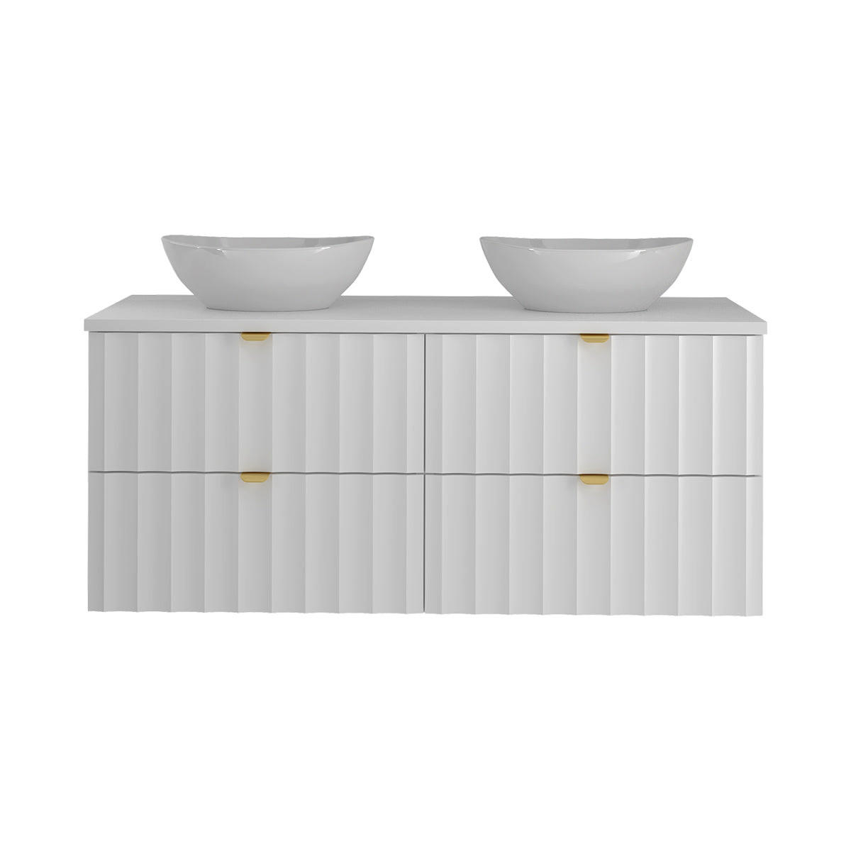 DVOJNI UMIVALNIK 120.6cm Lexa Bela - bela, leseni material (120.6/52.2/46.5cm) - Petits-meubles