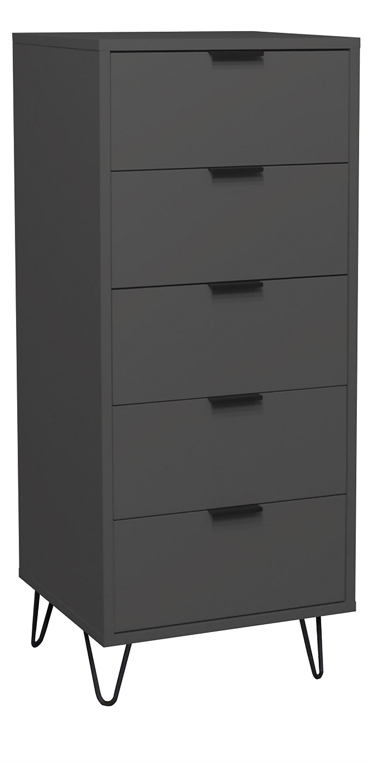 KOMMODE Erna 51x45x123 Anthrazit matt Lack - Anthrazit, Holzwerkstoff (51/123/45cm) - 58aufmkessel