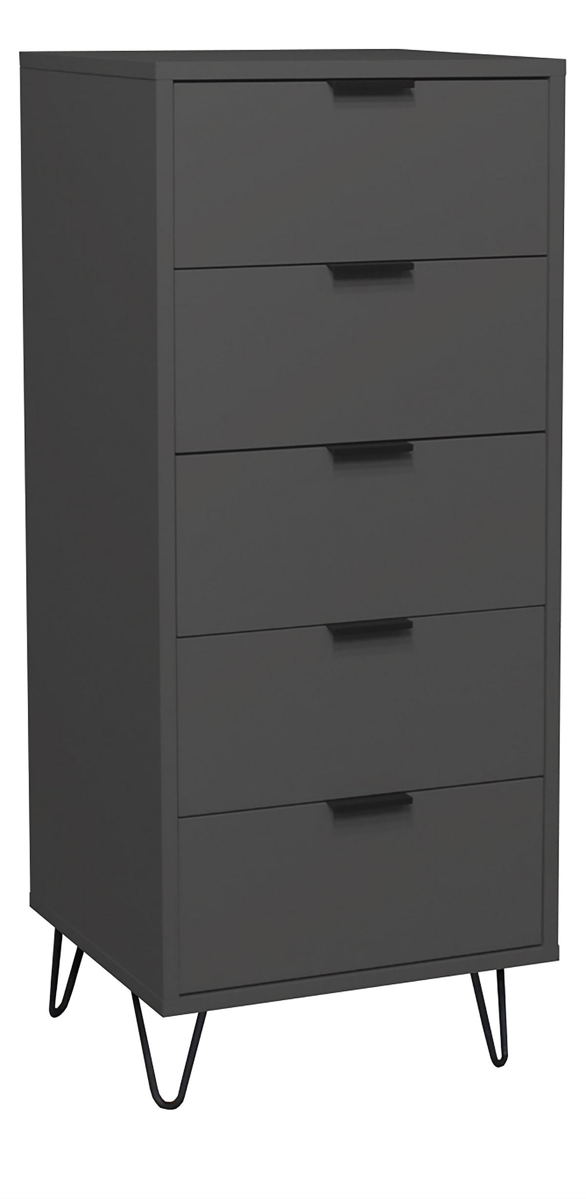 KOMMODE Erna 51x45x123 Anthrazit matt Lack - Anthrazit, Holzwerkstoff (51/123/45cm) - 58aufmkessel