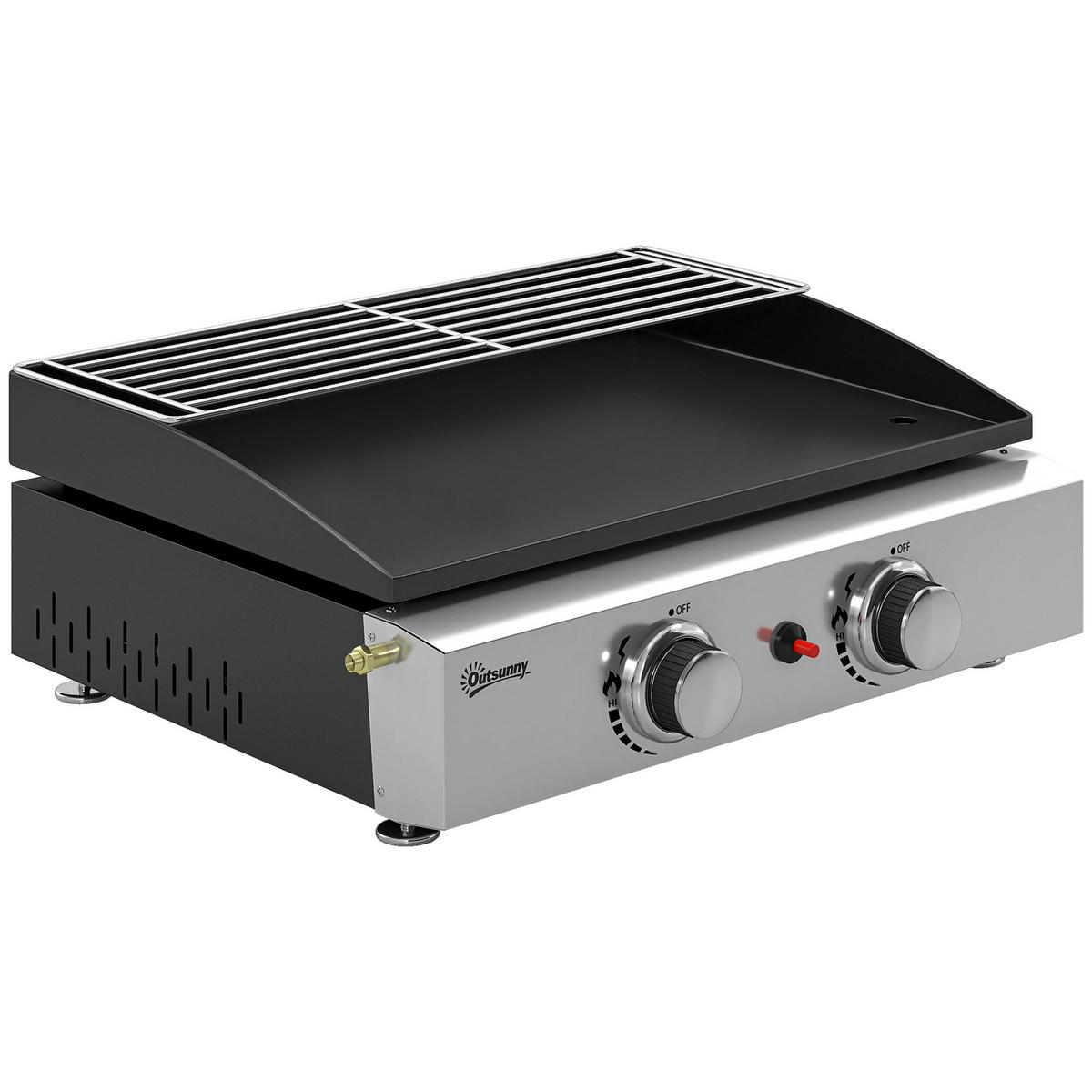 GASGRILL Stahl-Edelstahl Schwarz - Schwarz, Metall (44/21/51.5cm) - Outsunny