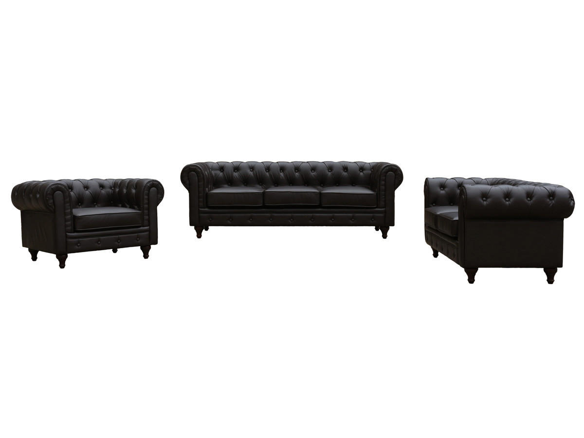 CHESTERFIELD-SOFA Aliza Braun - Braun, Textil (204/58/80cm) - Habitat Garten