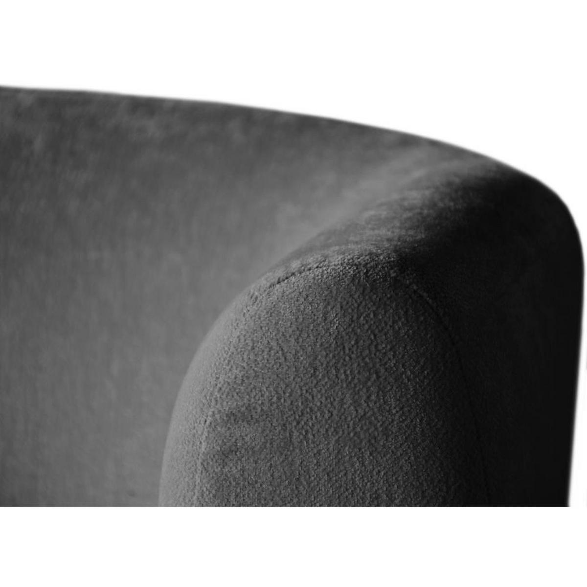 2-SITZER SOFA Nori dunkelgrau velour - Dunkelgrau/Schwarz, Kunststoff/Textil (150/68/72cm) - Beautysofa