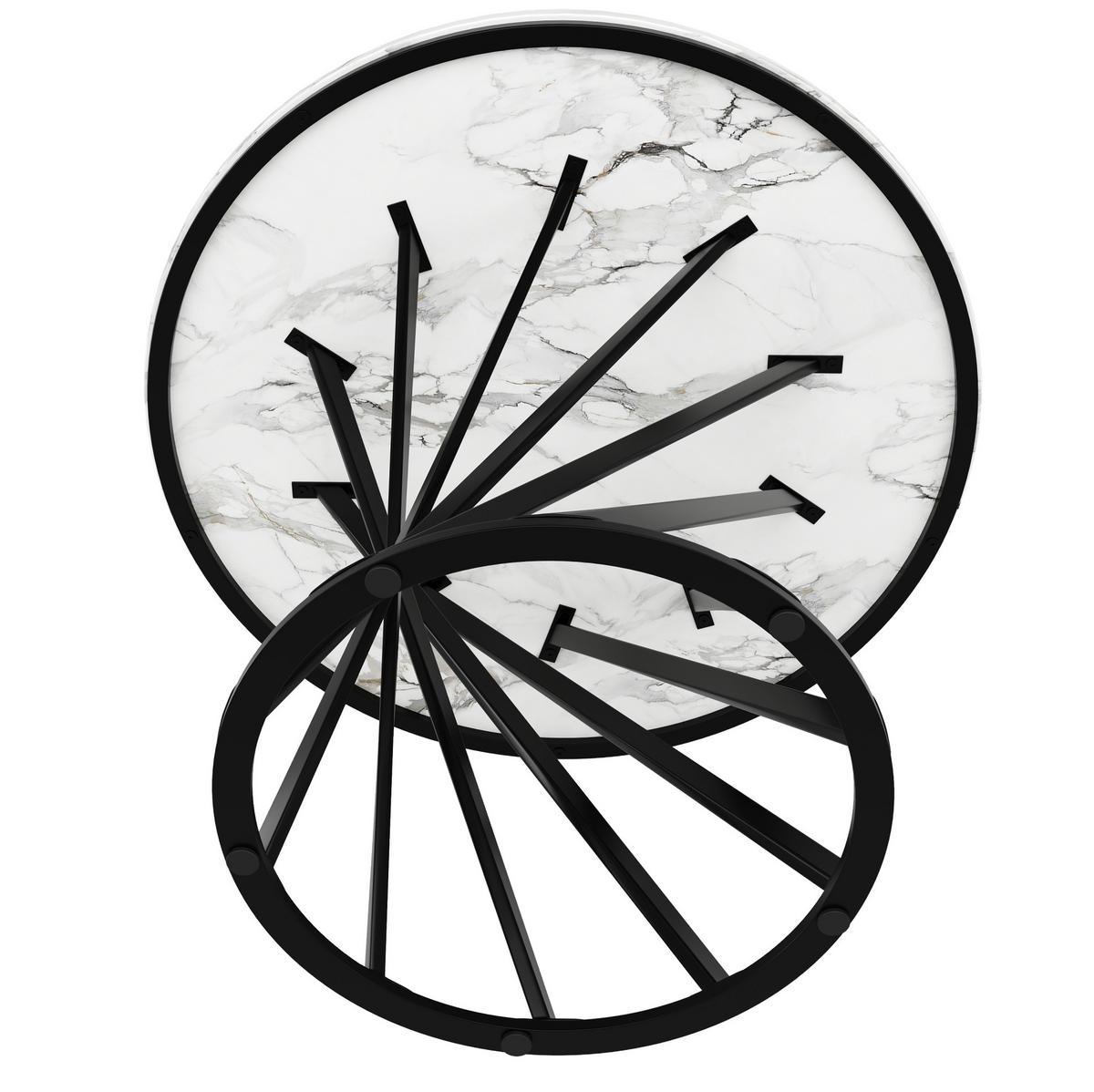 ESSTISCH, MDF-Tischplatte mit Metallgestell, 80/80/76 cm, Schwarz/Weiß - Schwarz, Holzwerkstoff (80/80/76cm) - Redom