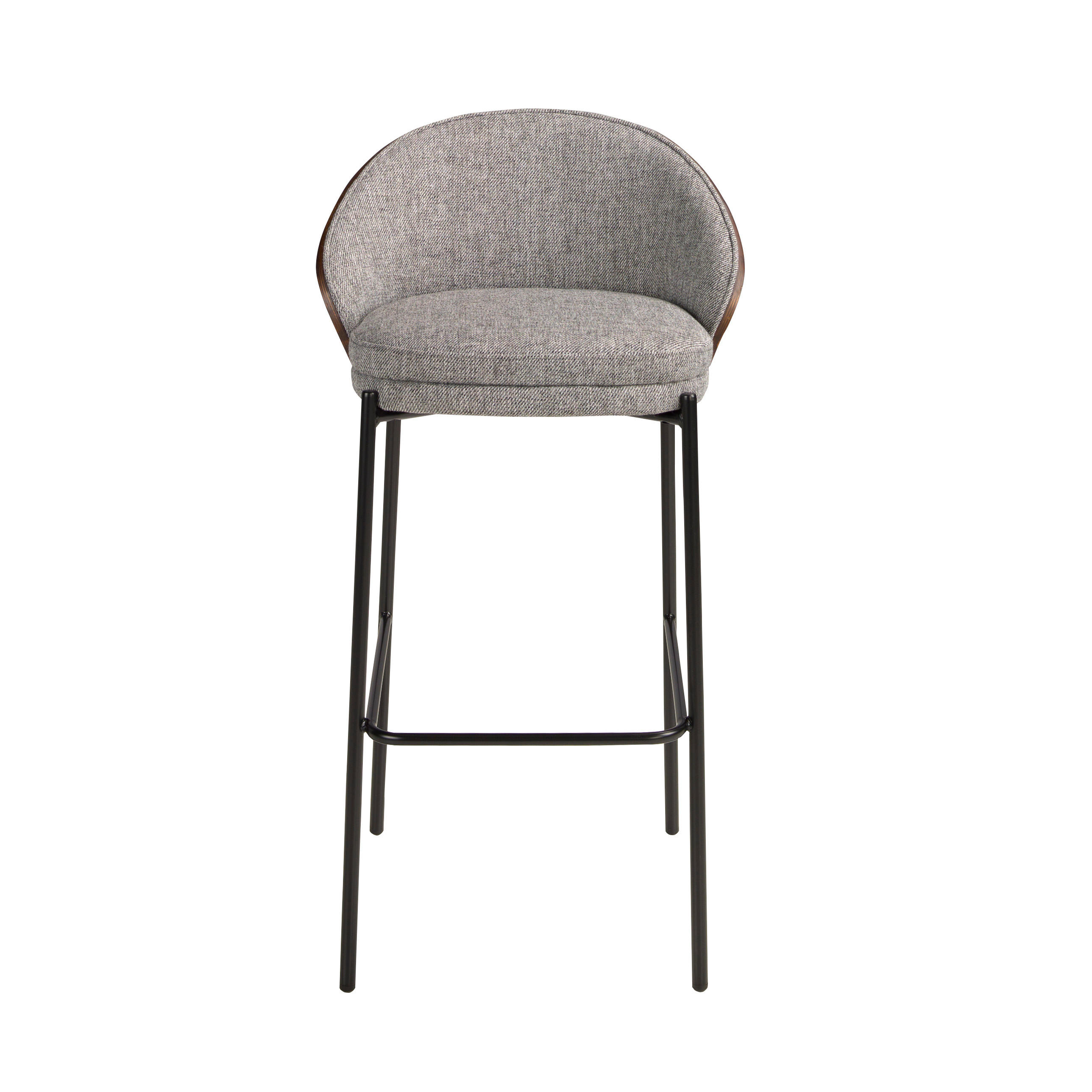 BARHOCKER, Grau, Walnuss, Schwarz 53/ 51/ 89 cm - Walnussfarben/Schwarz, Textil (53/98/51cm) - ANGEL CERDA